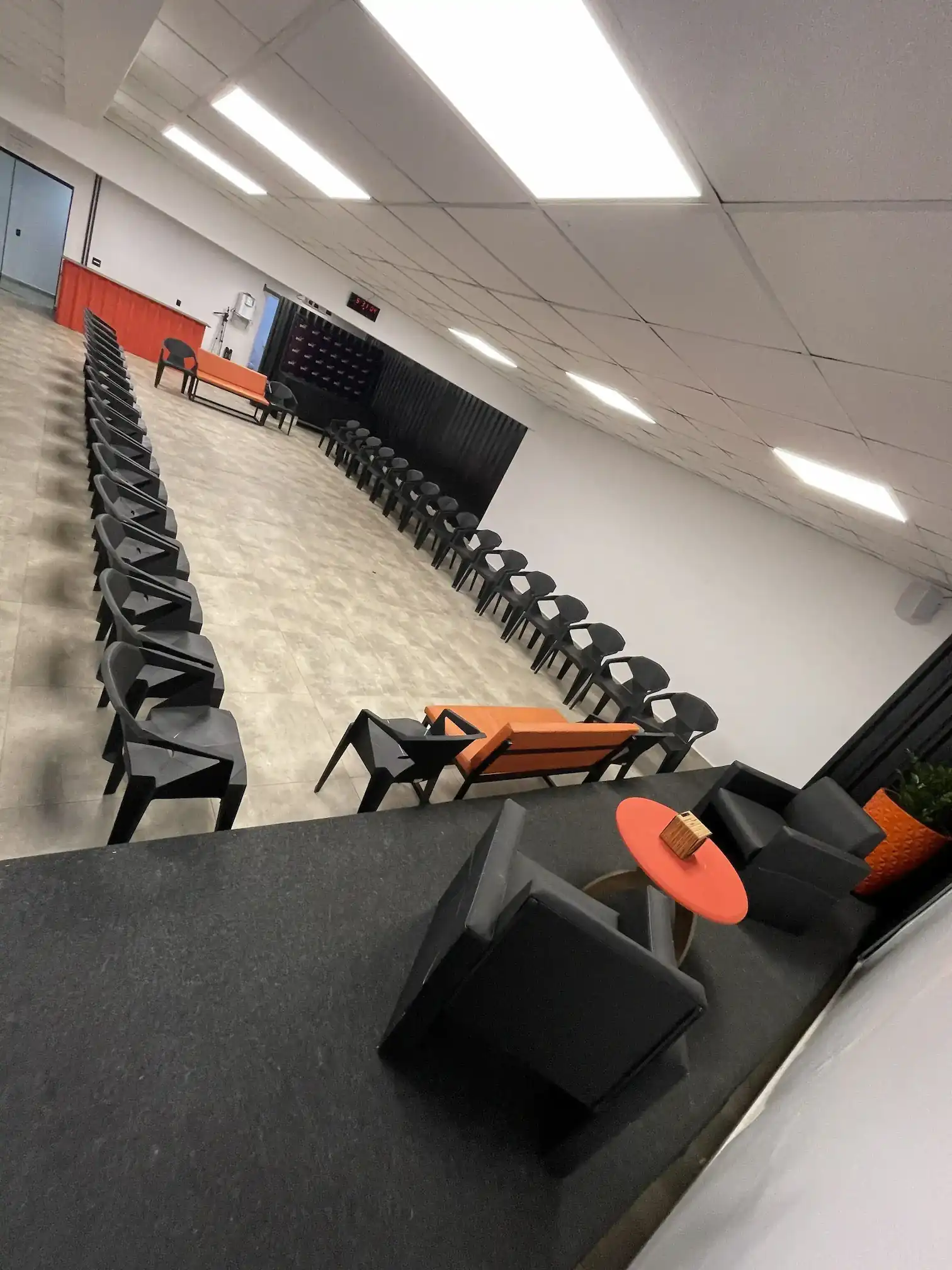 Ambiente adaptado para evento